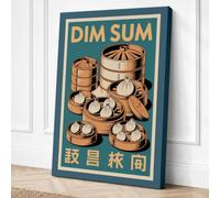 Dim Sum Steamers Vintage Canvas Wall Art Print 24x16 Inch (61 x 41 cm)