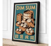 Dim Sum Steamers Vintage Canvas Wall Art Print 30x20 Inch (76 x 51 cm)