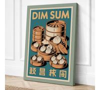 Dim Sum Steamers Vintage Canvas Wall Art Print 36x24 Inch (91 x 61 cm)