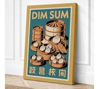 Dim Sum Steamers Vintage Canvas Wall Art Print 36x24 Inch (91 x 61 cm)