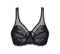 DIM Woman - Generous Essential Bra x1 | Underwired | Comfortable Support | Lace & Transparent Tulle Black 40B