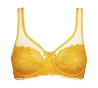 Dim Woman - Generous Essential Bra x1 | Underwired | Comfortable Support | Lace & Transparent Tulle Mirabelle Yellow 40B