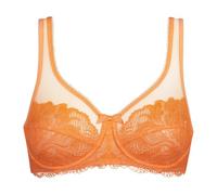Dim Woman - Generous Essential Bra x1 | Underwired | Comfortable Support | Lace & Transparent Tulle Tangerine 36D