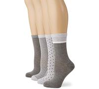 DIM Women - Ecodim Comfort Cotton Style Socks x4 | Soft & Breathable Socks | Reinforced Heels Medium Grey Mel/Light Grey Mel One Size
