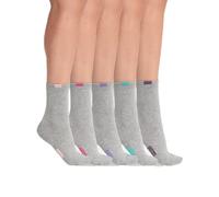 DIM Women - Ecodim Cotton Socks x5 | Reinforced Heels & Toes | Breathable Fine Mesh | Everyday Comfort Light grey One Size