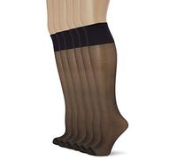 DIM Women's Beauty Resist Sheer Knee Highs x6 | Durable Comfort | Reinforced Mesh | Anti-Stretch Lycra | Optimal Support Black One Size
