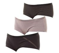 DIM Women's Les Pockets Cotton Colours & Patterns x3 Boxer, Black Logo, M