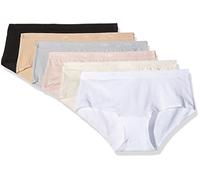DIM Women's Les Pockets Cotton Stretch x6 Boxer, Black/Brown/Blue/White, L