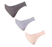 DIM Women's Les Pockets Ecodim Cotton Comfortable x3 Brief, Taupe/Pink/Grey, L