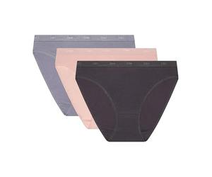 DIM Women's Briefs Set of 3 | Les Pockets Ecodim | Cotton & Elastane | Comfort Belt | Multicoloured | Invisible Under Clothes Taupe/Pink/Grey M