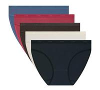 DIM Women's Briefs Set of 5 | Les Pockets Ecodim | Cotton & Elastane | Comfort Belt | Multicoloured | Invisible Under Clothes