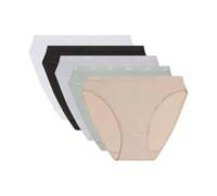 DIM Women's Briefs Set of 5 | Les Pockets Ecodim | Cotton & Elastane | Comfort Belt | Multicoloured | Invisible Under Clothes Black/Skin/White/Grey/White S