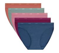 DIM Women's Briefs Set of 5 | Les Pockets Ecodim | Cotton & Elastane | Comfort Belt | Multicoloured | Invisible Under Clothes