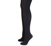 Dim Women's Comfort Opaque Velvety Tights x2 Black/Navy L-XL
