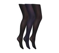 Dim Women's Comfort Opaque Velvety Tights x3 Black/Navy Blue L/XL
