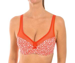 DIM Women's Generous Classic Underwire x1 Bra, Red with White Flowers, 38C