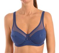 DIM Women's Generous Underwire Organic Cotton x1 Bra, Blue, 38B