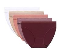 DIM Women's Les Pockets Ecodim Cotton Classic x5 Brief, Ruby/Purple/Skin, S