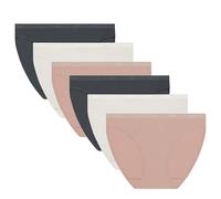Dim Women's Lot de Culottes les Pockets Ecodim Underwear, Gr Gran/RSE Clay/BLC, M (Pack of 6)