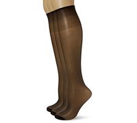 DIM Women's Sublim Shiny Veil Invisible Edge 15D x2 Knee Highs, Black, One Size