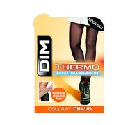 Dim Women's Thermo Tights 80D | Warm Fleece Lining | Transparent Effect | Winter Comfort and Elegance Black L/XL
