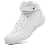 DimaiGlobal Men's Wrestling Shoe Fitness Sneaker Boxing Shoes Zero Drop Sole High Top Fighting Shoes Taekwondo Karate Martial Arts Training Shoes, White, 11.5
