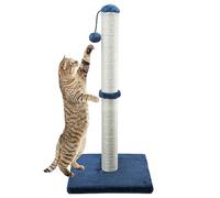 Dimaka 29" Tall Cat Scratching Post, Claw Scratcher Sisal Rope Covered Soft Smooth Plush, Vertical Scratch [Full Strectch], Modern Design 29 Inches Height (Blue)