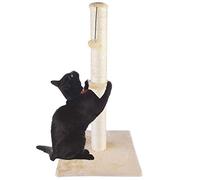 Dimaka 34" Tall Ultimate Cat Scratching Post, Claw Scratcher with Sisal Rope and Covered with Soft Smooth Plush, Vertical Scratch [Full Stretch], Modern Stable Design 34 in Height (Beige V2)