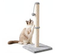 Dimaka 74 cm Tall Cat Scratching Post, Claw Scratcher Sisal Rope Covered Soft Smooth Plush, Vertical Scratch [Full Strectch], Modern Design 29 Inches Height (Grey)