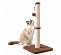 Dimaka 74 cm Tall Cat Scratching Post, Claw Scratcher Sisal Rope Covered Soft Smooth Plush, Vertical Scratch [Full Strectch], Modern Design 29 Inches Height (Dark Brown)