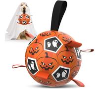 Diman Dog Soccer Ball with Straps, Halloween Dog Toys, Pet Toys Balls for Medium Large, Pet Birthday Gift, Interactive Dogs Toy for Tug of War (7 inch)