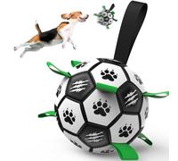 Diman Dog Soccer Ball with Straps, Soccer Balls for Dogs to Play, Train and Retriever, Outdoor Pet Balls for Small to Medium (6 Inch)