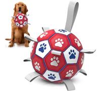 Diman Premium Large Dog Toys Dog Soccer Ball with Straps Dog Balls for Indoor Outdoor Gift for Birthday for Extra Large Dog Interactive Dog Toys Water Toy（9 Inch）