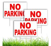 DIMARONGTON 3 PC No Parking Signs with Stakes - 8x12 inches Coroplast Keep Off Grass Sign