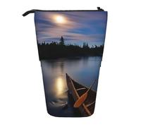 DIMDTBMT Telescopic Pencil Case - Moonlit River - Standing Pencil Holder,Stationery Bag Pencil Pouch Organizer Makeup Bag for Boys Girls Teens Students and Office