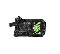 DIME Bags Padded Pouch - Smell Proof Protective Case with Padded Interior, Durable Hemp-Polyester Fabric, Heavy-Duty Zippers & Interchangeable Patch, Travel & Storage for Fragile Items, Black, 7"
