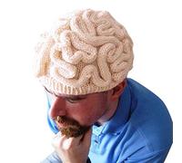 Dime Hat Knitted Cap Personality Adults Kids Crochet Brain Cerebrum Hat Caps Dad Caps (Beige, One Size)