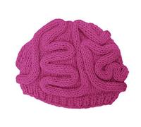 Dime Hat Knitted Cap Personality Adults Kids Crochet Brain Cerebrum Hat Caps Dad Caps (Hot Pink, One Size)