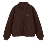 Dime Men's Polar Fleece Sherpa Zip Jacket Brown