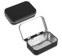 Dimeho 1 Pcs Metal Rectangular Tins Mini Empty Hinged Box Small Storage Containers Portable Tiny Items Organizer for Home Storaging Candies Keys Earrings Gifts Handcrafts Halloween