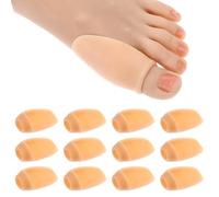 Dimeho 12 Pcs Bunion Cushion Protector, Corrector Pads with Separator Guards Clear Shields Relief for Big Toe Calluses Bunion Corns (Skin Color)