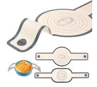 Dimeho 2 Pcs Silicone Bread Sling Oval and Round for Dutch Oven Non-Stick & Easy Clean Reusable Bread Baking Mat Set with Long Handles Transfer Sourdough Mat Tools Supplier Liner