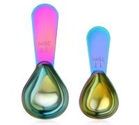 Dimeho 2 Pcs Stainless Steel Coffee Scoop, 1 Tablespoon 2 Tablespoon Measuring Spoon Multi-Purpose Coffee Scoops Short Handle Tablespoons for Coffees Tea Sugar Flour Jars