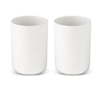 Dimeho 2 Pcs Toothbrush Holder Cup 300ml Bathroom Tooth Brushing Tumbler Plastic Mouthwash Cup for Travel Rinsing Drinking Vanity Countertop Toothpaste Wash Up Washing