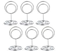 Dimeho 20 Pack Table Number Holders Silver Place Card Stands Small Wire Picture Holders Elegant Metal Menu Clips Decoration for Centerpieces Memo Photo Name at Wedding Anniversary Party