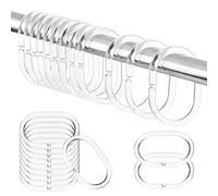 Dimeho 24 Pcs Plastic Shower Curtain Rings, C Shaped Rust Proof Shower Hook Hanger for Bathroom Window Rod