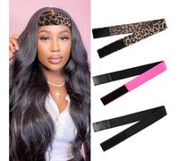 Dimeho 3 Pcs Elastic Wig Bands Adjustable Lace Melting Band Front Laying Strap Wrap To Lay Hairline Edges Wig Belt Tape for Grip Keeping Wigs in Place Spritz Spray Frontal Graduation