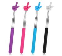 Dimeho 4 Pcs Telescopic Teachers Cute Extendable Hand Retractable Finger Classroom Stick Manual Reading Signal Pointer for Elementary School Kindergarten Teacher Supplies