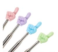 Dimeho 4 Pcs Telescopic Teachers Pointer Cute Extendable Hand Pointer Retractable Finger Classroom Stick Manual Reading Signal Pointer for Elementary School Kindergarten Teacher Supplies
