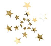 Dimeho 40 Pcs Stars Mirror Wall Stickers Christmas 3D Acrylic Mirror Wall Decorations for Living Room Removable Stars Stickers Art Decal for Bedroom Wedding Birthday DIY Wall Decor (Gold)